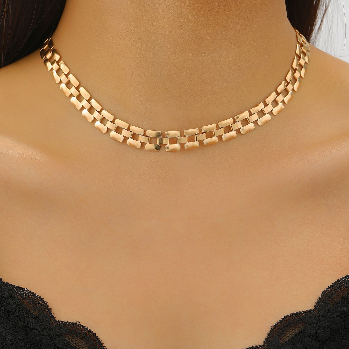Women's Fashion Y-shaped Watch Clavicle Chain Stacked Strap Length Sweater Rings