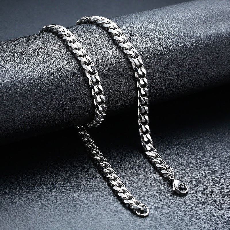 Men's Stainless Steel Epoxy Geometry Rectangle Stacked Necklaces