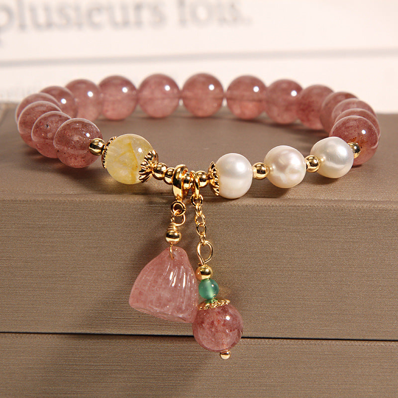 Women's Natural Garnet Crystal Jewelry Girlfriend Gifts Bracelets