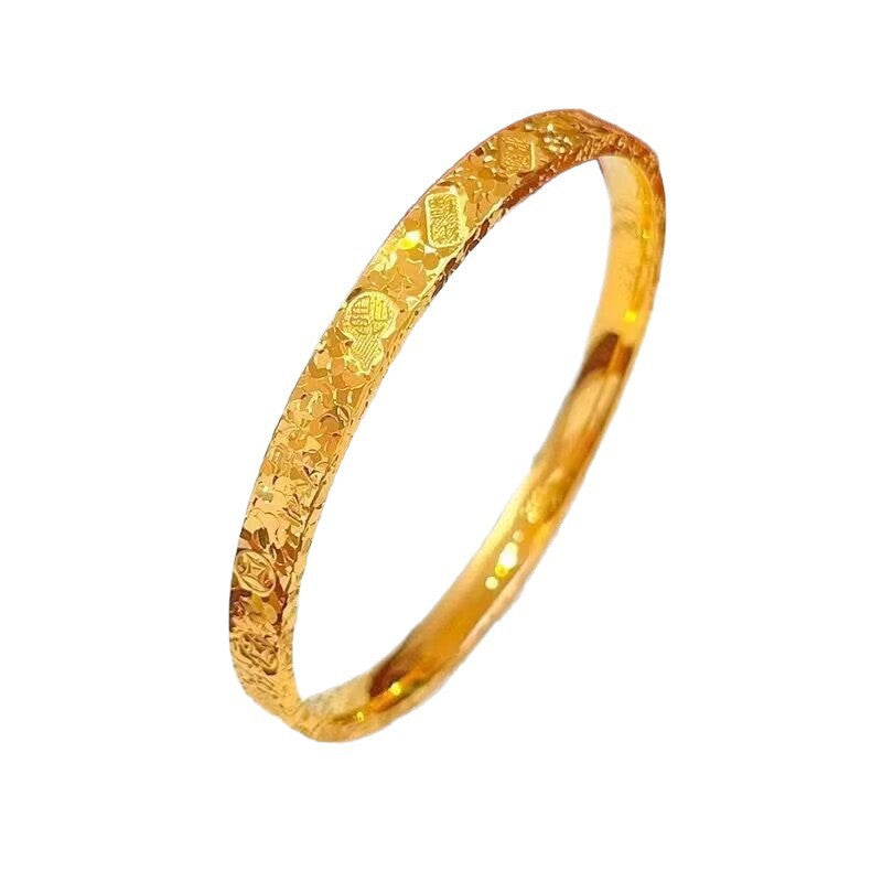 Women's Words Three-sided Mush Ice Light Luxury Alluvial Bracelet