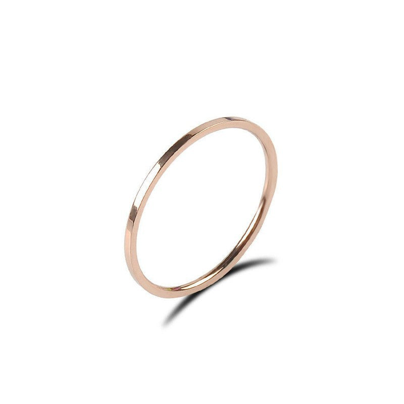 Women's Titanium Steel Simple Glossy Fine Circle Rings
