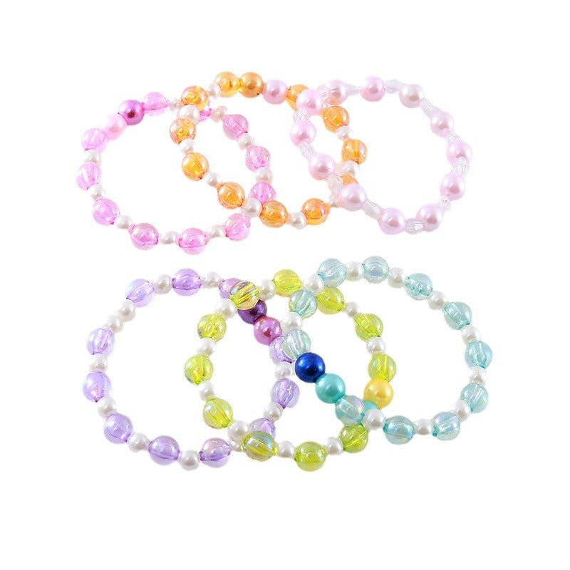 Cute Cartoon Transparent Beads Imitation Pearl Bracelets