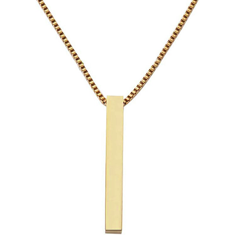 Men's Stainless Steel Hip Hop Cold Style Rectangular Necklaces