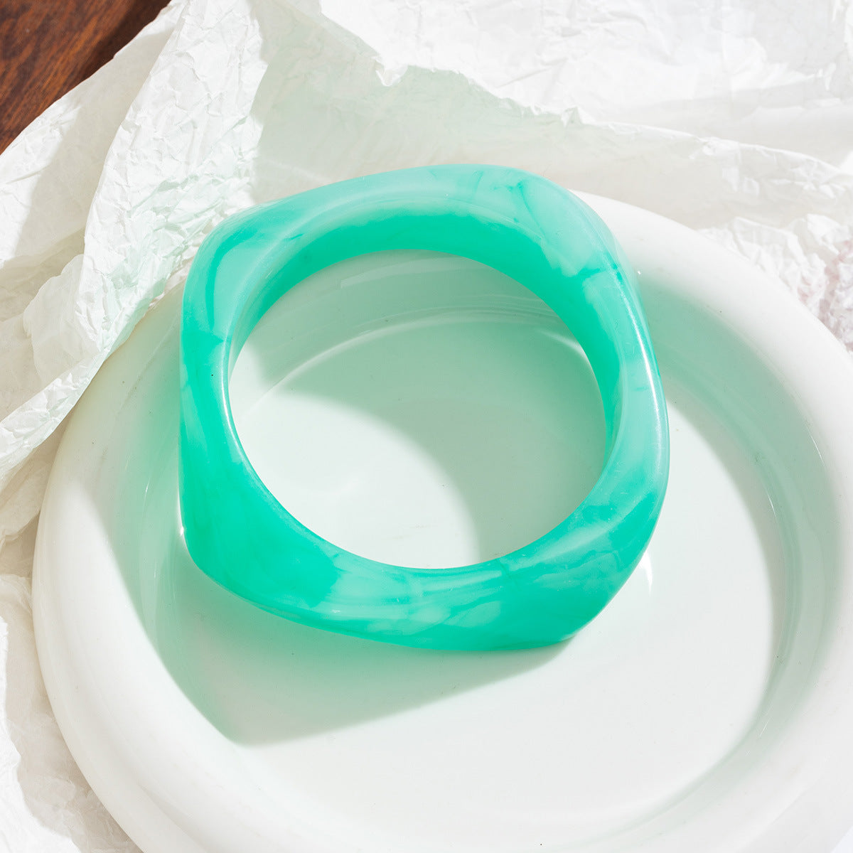 Women's Irregular Blooming Resin Curved Girlfriends Rings