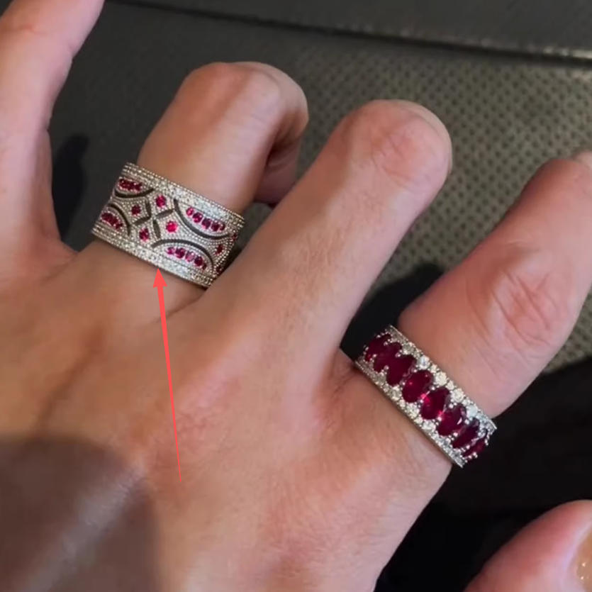 Blue Stone Middle Ancient Index Finger Rings