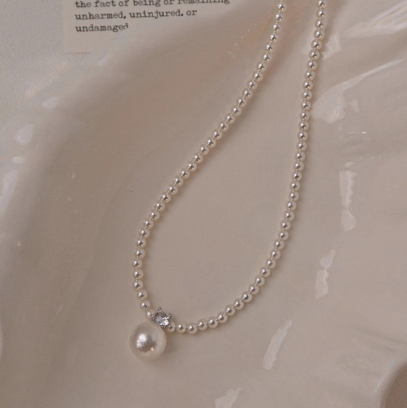 Women's Micro Inlaid Zircon Pearl Niche Design Clavicle Chain Necklaces