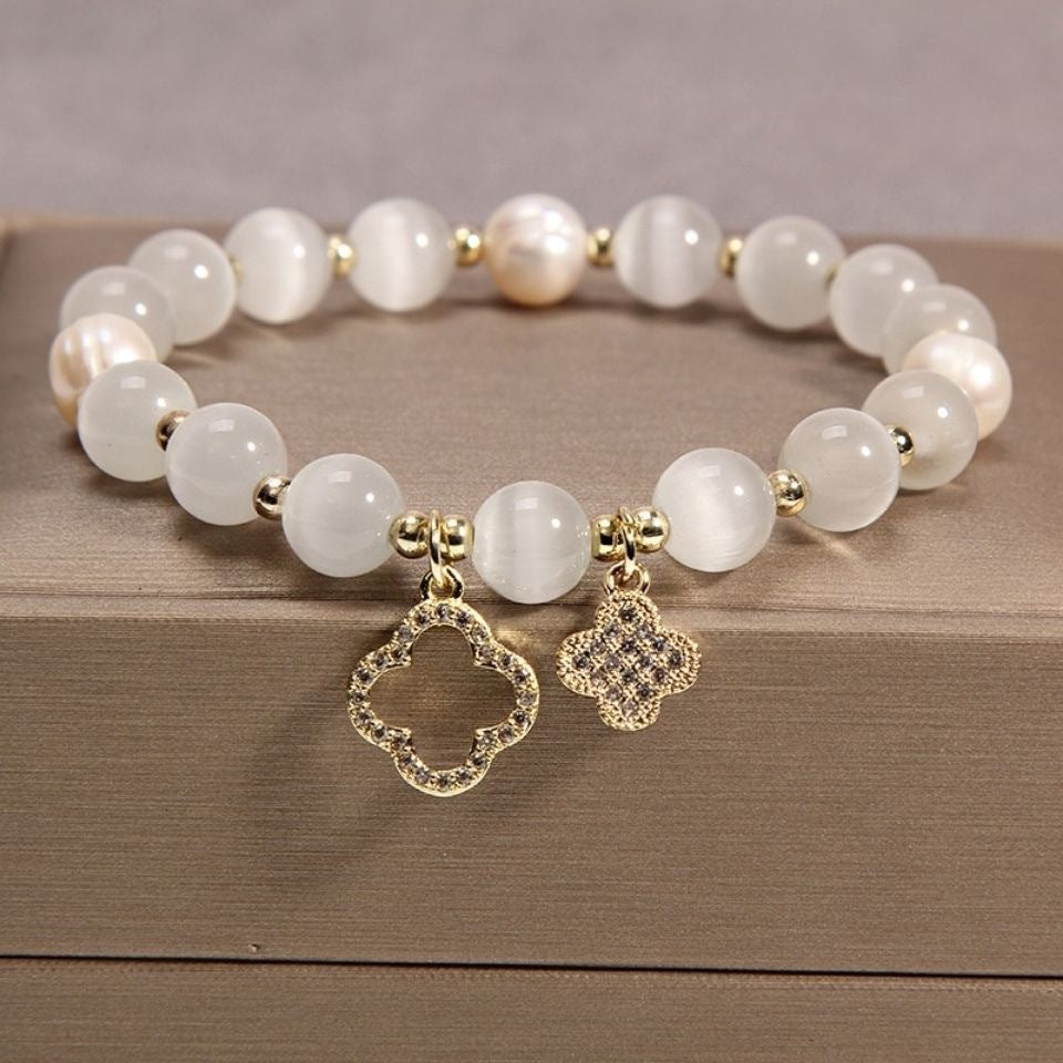 Cherry Blossom Glaze Female Design High-grade White Bracelets