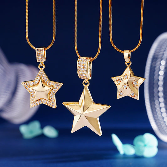 Women's Simple Five-pointed Star Niche Design Temperament Necklaces