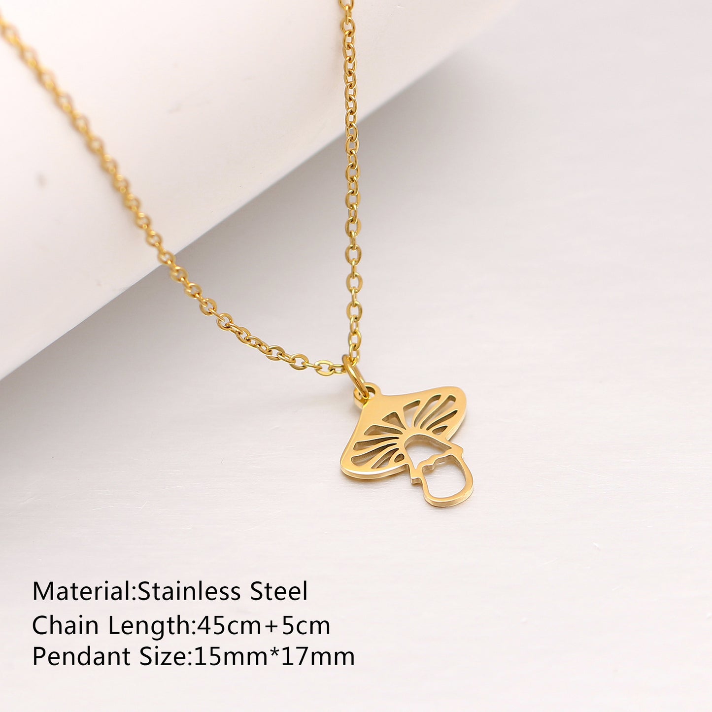 Women's Steel Simple Butterfly Clover Lucky Lotus Mushroom Clavicle Chain Color Necklace