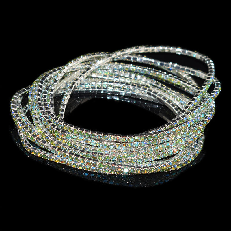 Women's Multicolor Rhinestone Stretch Shiny Simple Ornament Bracelets