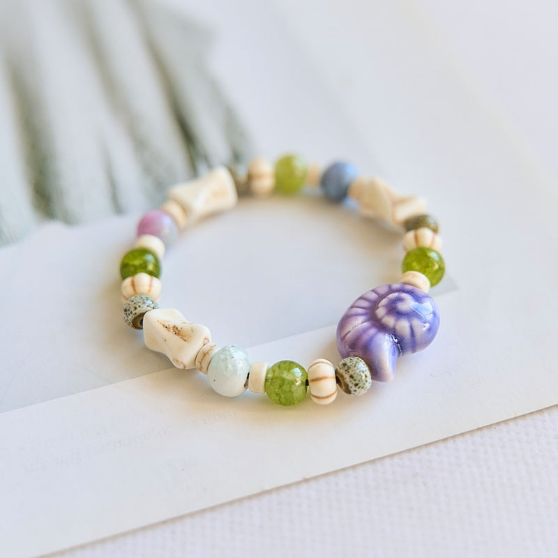 Style Gradient Color Ceramic Starfish Design Bracelets