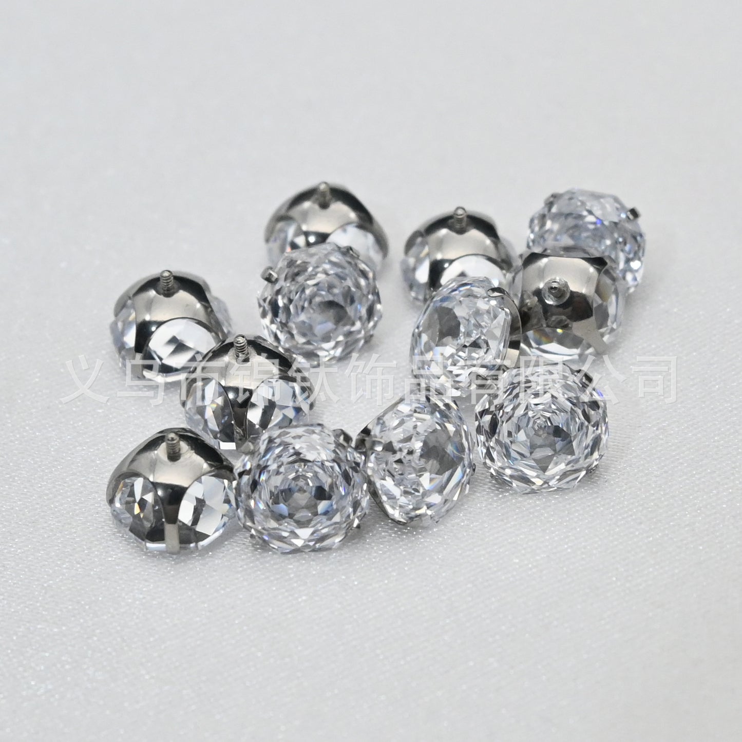 Titanium Alloy Round Bottom Millennium Octagon Rose Cut Zircon Earrings