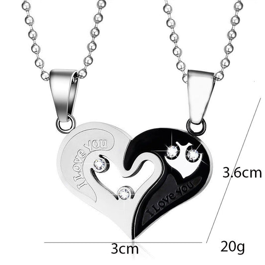 Extravagant Love Heart Couple High Sense Design Necklaces