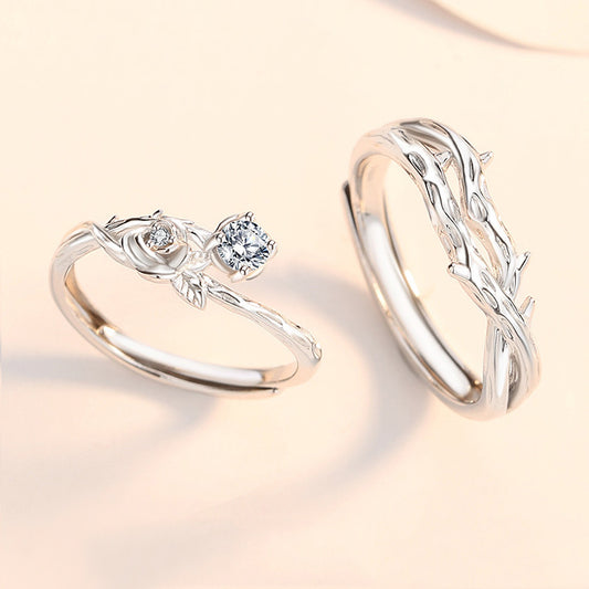 Women's & Men's Rose Couple For Design Valentine's Day Rings