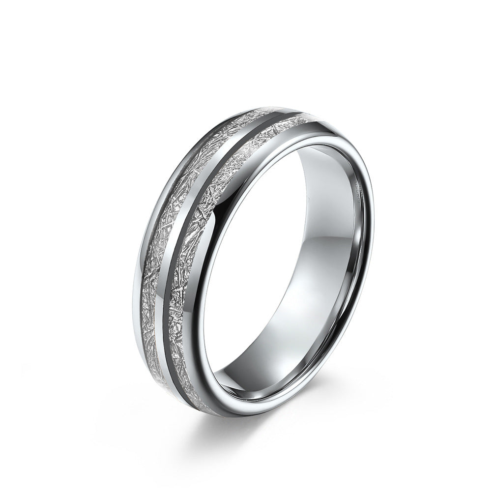 Women's & Men's Double Groove Tungsten Steel Inlaid Ice Silk Rings