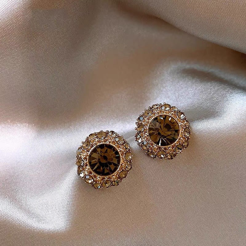 Round Blue Zircon Flower Exquisite Trendy Rings
