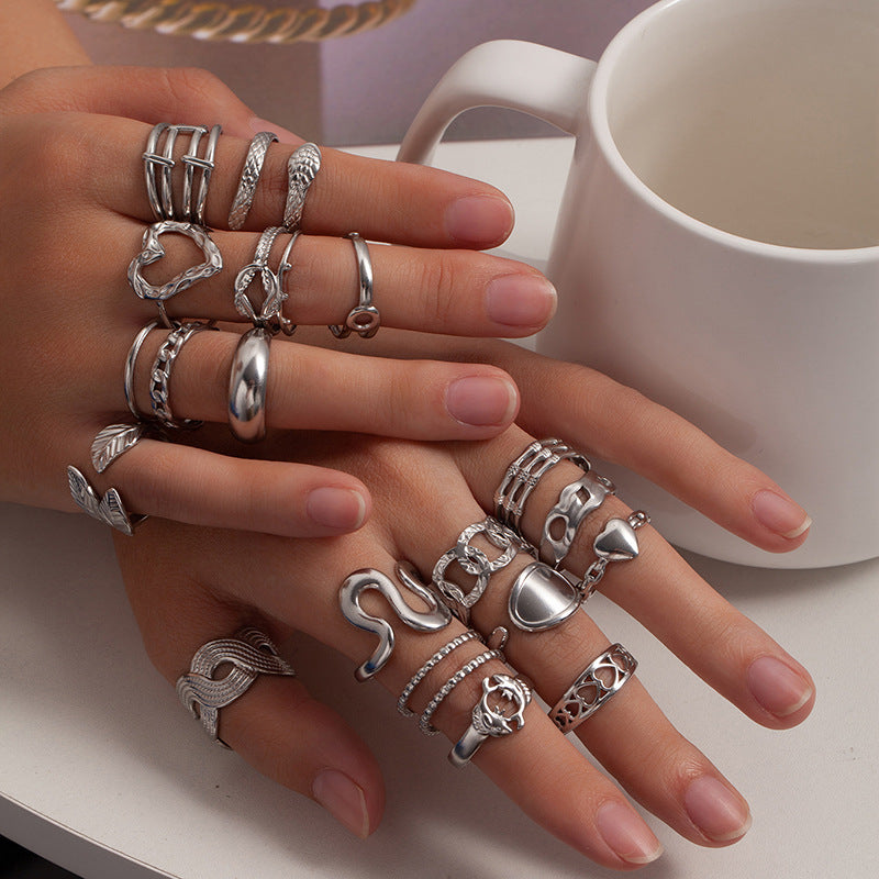 Fashion Titanium Steel High-grade Metal Female Exaggerated Design Rings