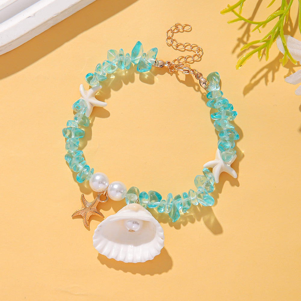 Vacation Style Shell Imitation Pearl Gravel Bracelets