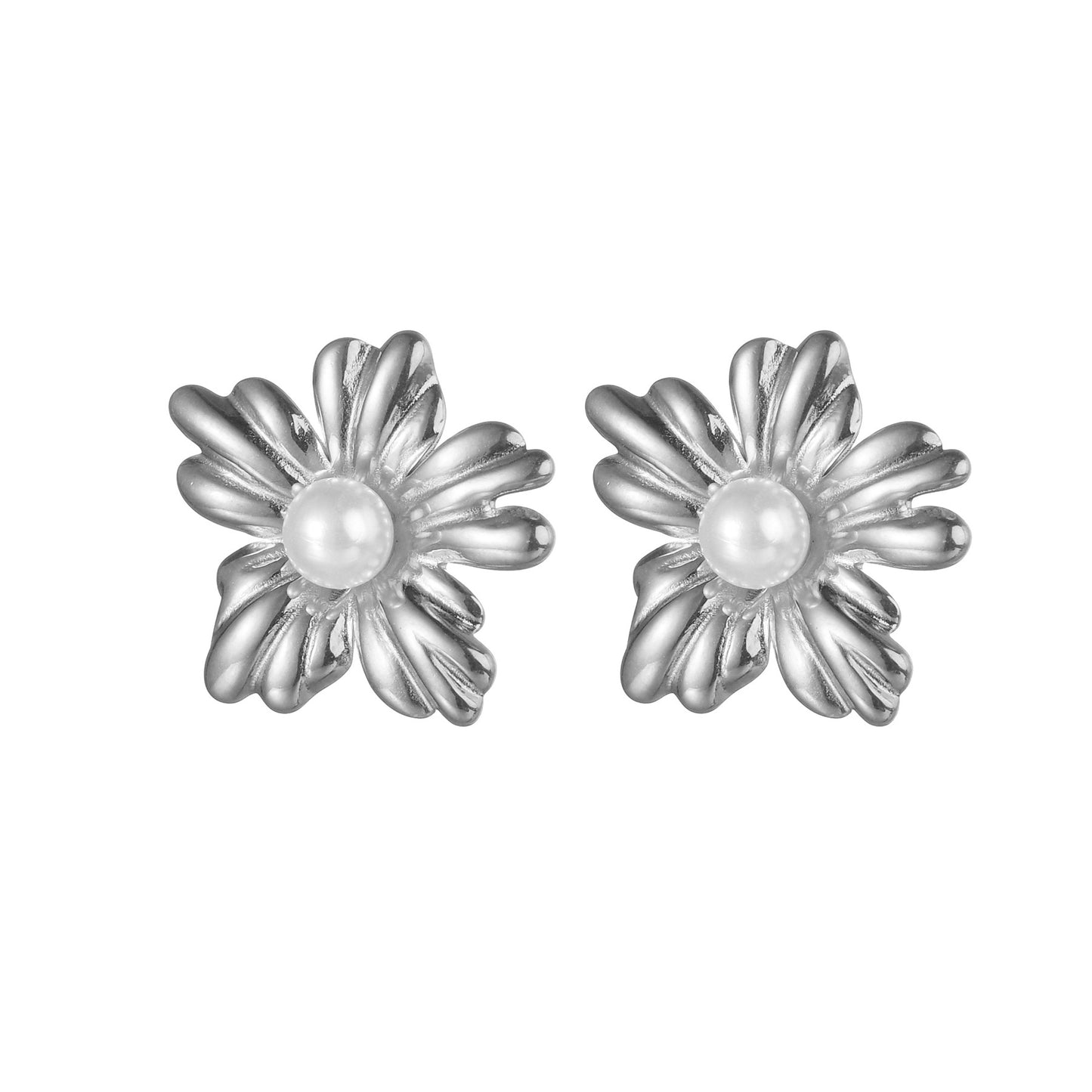 Women's Fashionable Gold-plated Stainless Steel Sun Flower Earrings