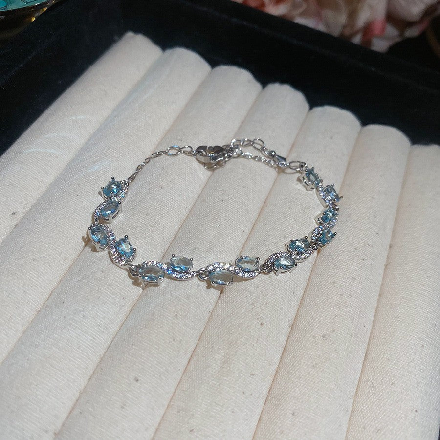 Irregular Square Flower Heart Water Drops Light Luxury High Bracelet