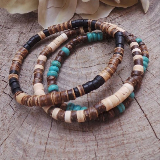 Men's Turquoise Wooden Bead Trendy Fashion Joker Bracelets