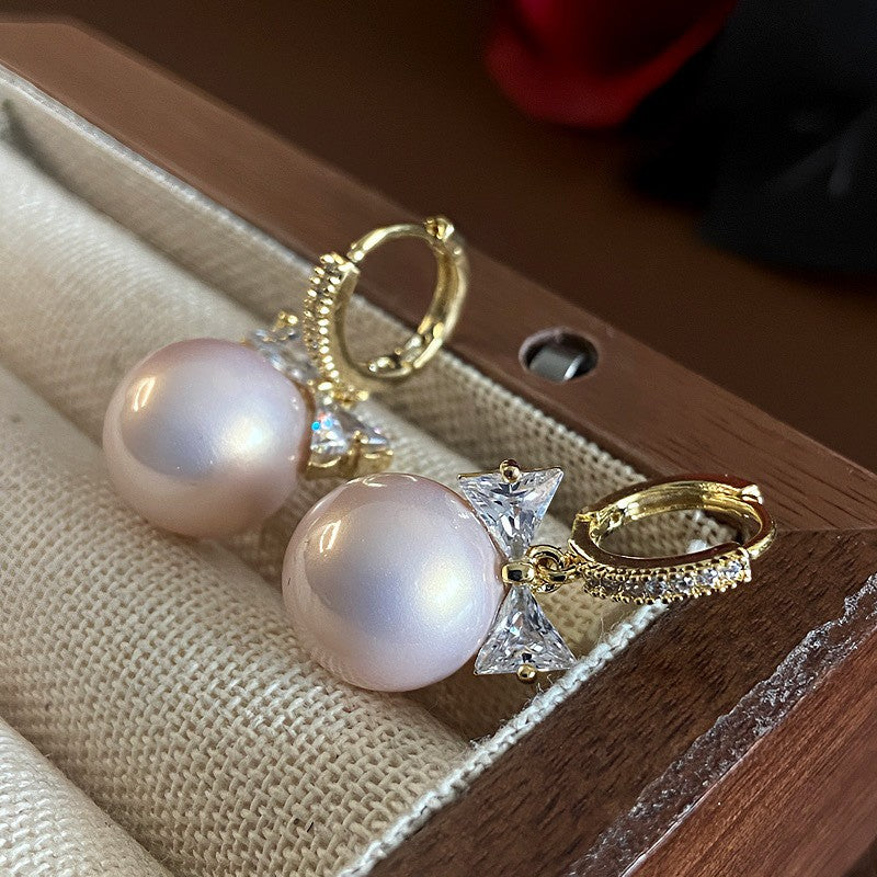 Women's Luxury Letter Tassel Front Rear Pearl Earrings