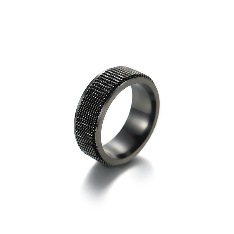 Mesh Rotatable Titanium Steel Punk Stainless Rings