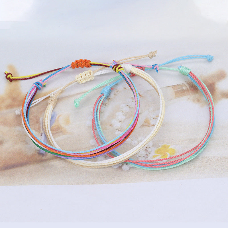 Bohemian Style Waterproof Wax Line Woven Bracelets