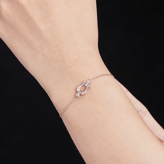 Live Horseshoe Female Full Diamond Simple Bracelets