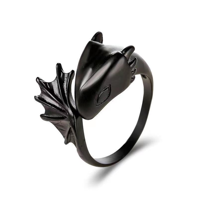 Fashion Large Dragon Trainer Sier Toothless Ring