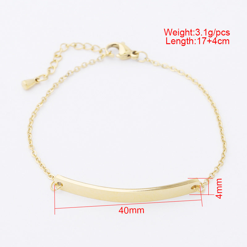 Mirror Titanium Steel Simple Geometric Trend Curved Long Bracelets