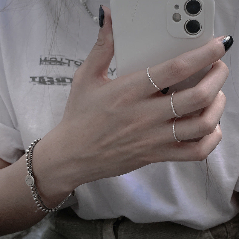 Women's Korean Super Shiny Thin Fashion Personality Simple Rings