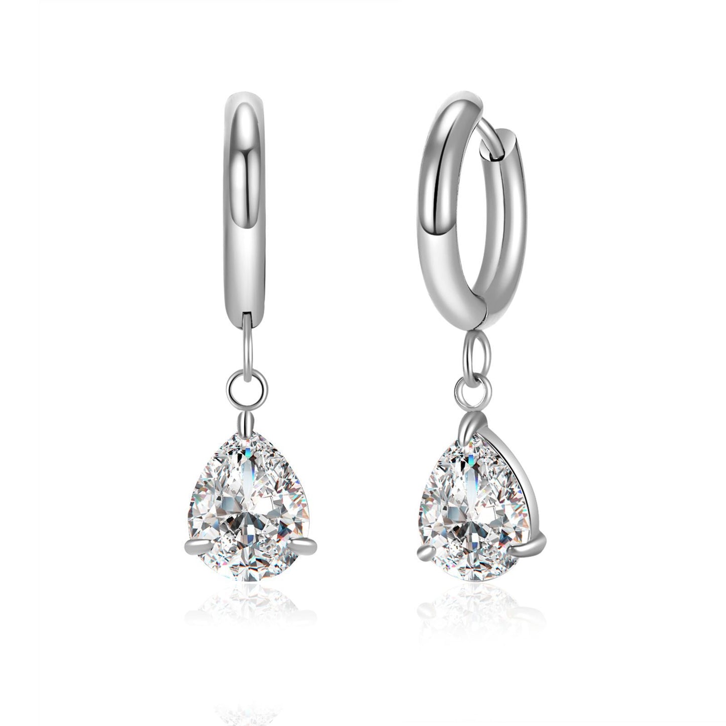 Titanium Steel Zircon Coil Small Ear Earrings