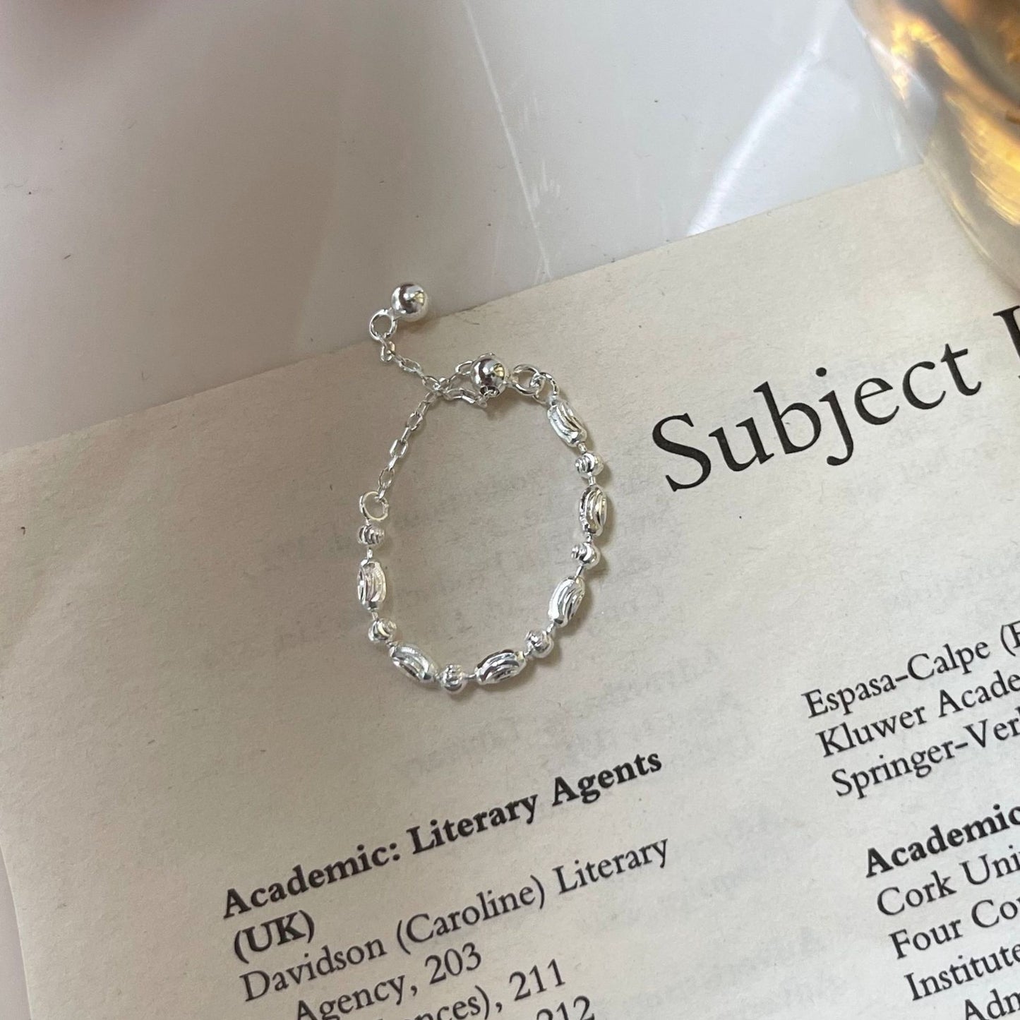 Women's Style Sier Pull Adjustable Retro Fashion Flower Tassel Rings