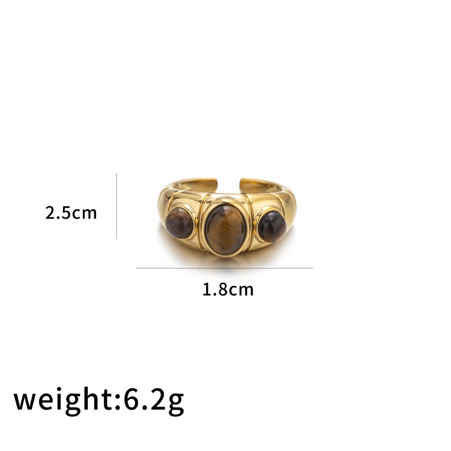 Female Irregular Wind Opening Adjustable Gold Rings