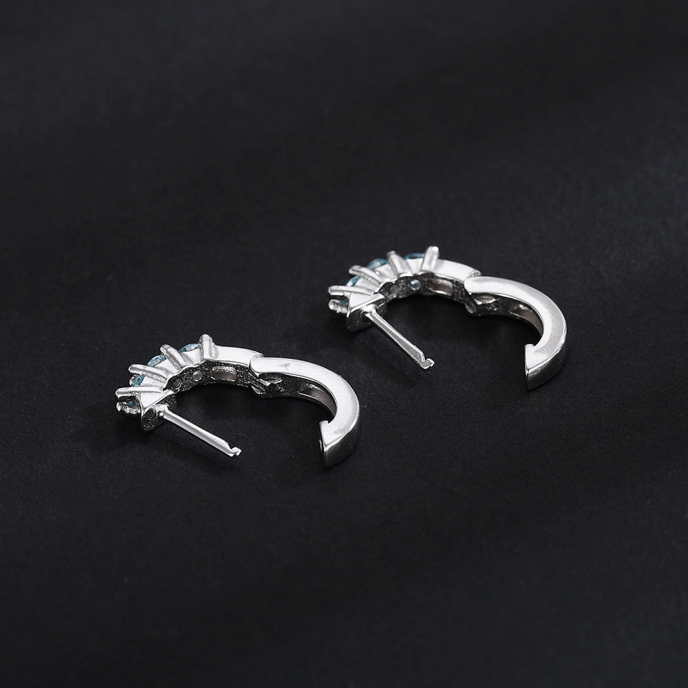 Diamond Plain Stitch Light Luxury Sterling Earrings