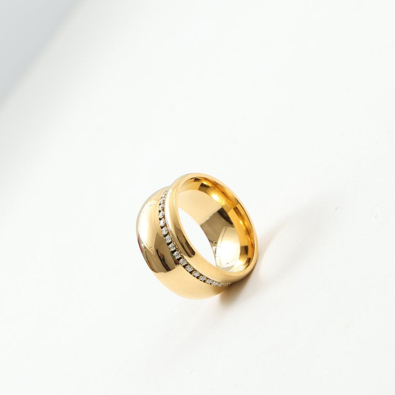Surface Circle Fine Drill Titanium Steel Gold Bracelet