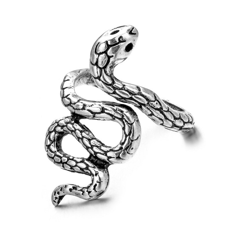 Open Snake Exaggerated Snake-shaped Punk Multiple Rings