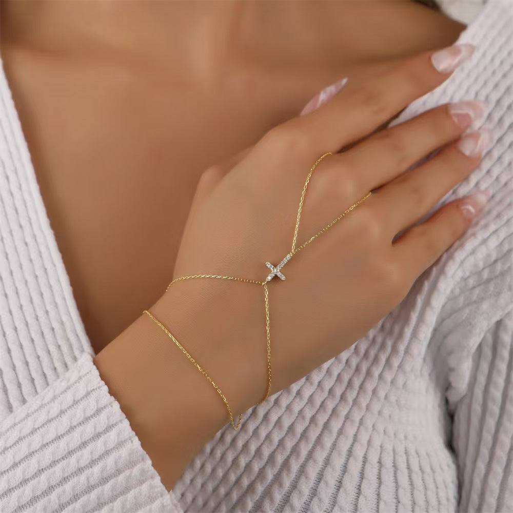 Butterfly Love Pearl Finger Hip Hop Exaggerated Bracelets
