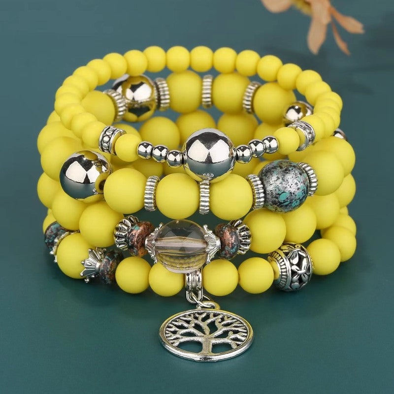 Women's Bohemian Suit Lucky Tree Charm Beaded Bracelets