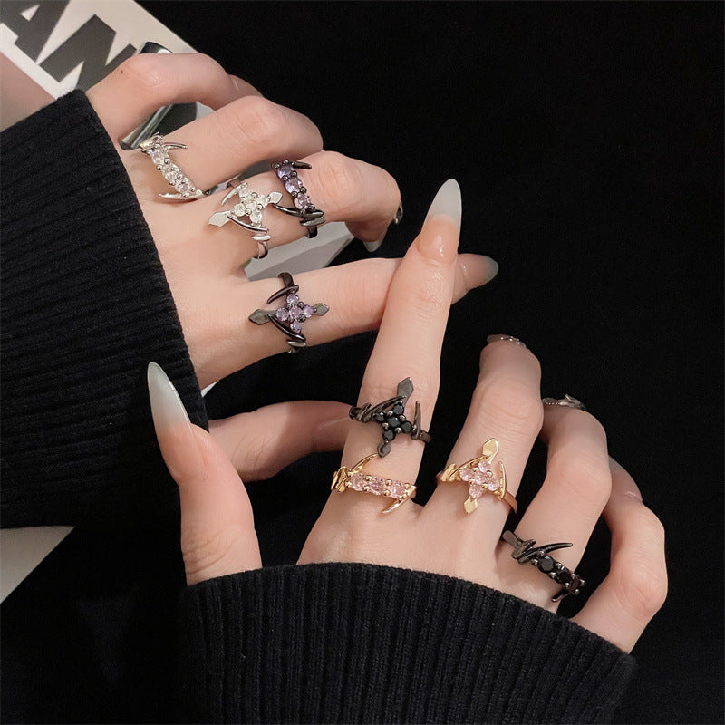 Women's Design Light Luxury High-grade Gang Drill Rings