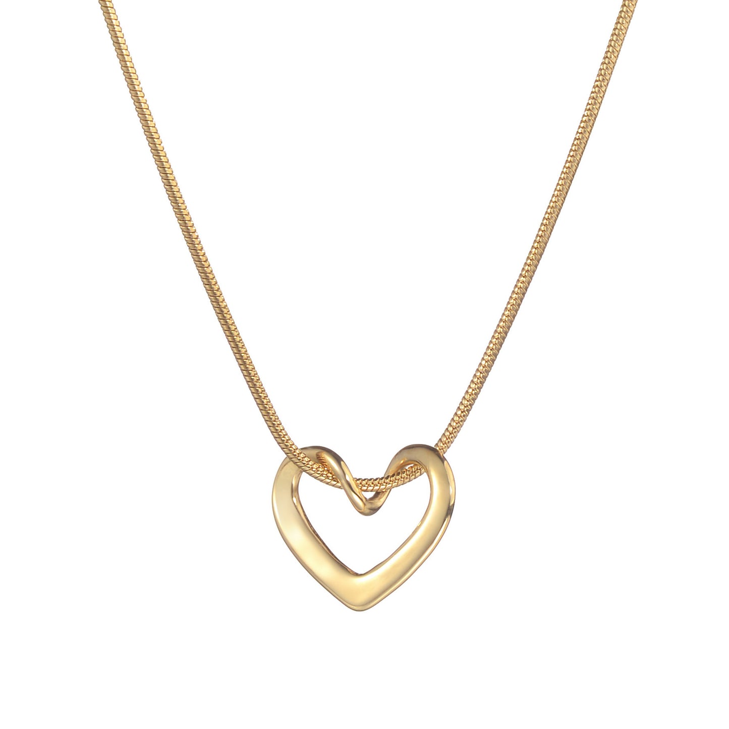 Simple Style Niche Hollow Heart Female Stainless Necklaces