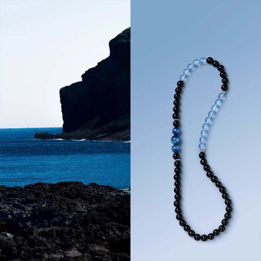 Wing Natural Clear Aquamarine Obsidian Double Female Bracelets
