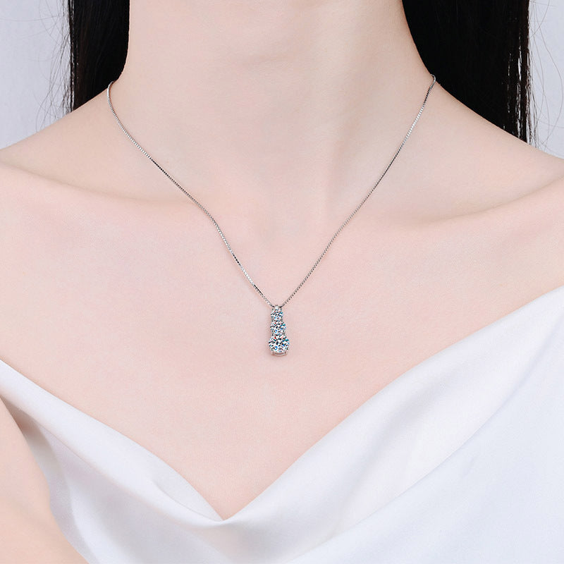 Gold Plated Sterling Sier Moissanite Clavicle Necklaces