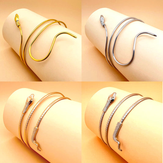 Exaggerated Snake-shaped Export Retro Fashion Twisted Winding Alloy Animal Bracelet