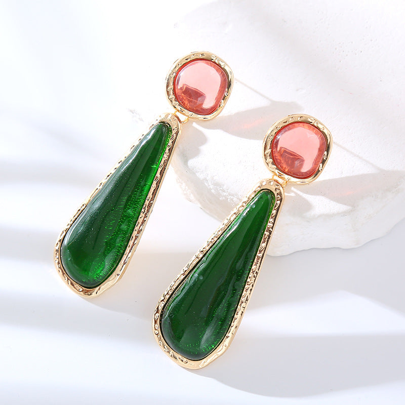 Color Drop-shaped Resin Affordable Luxury Fashion Earrings