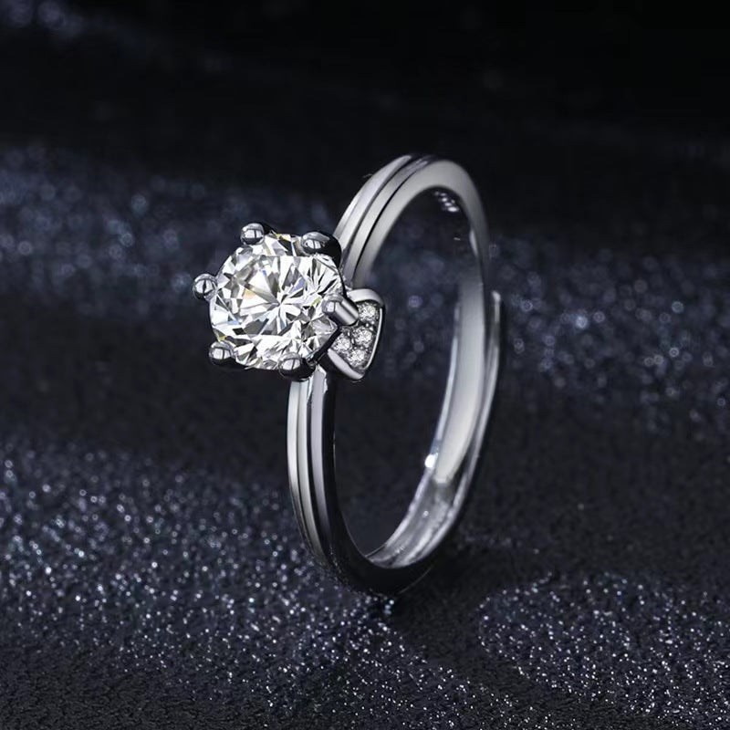Live Broadcast Sier Moissanite Female Karat Rings