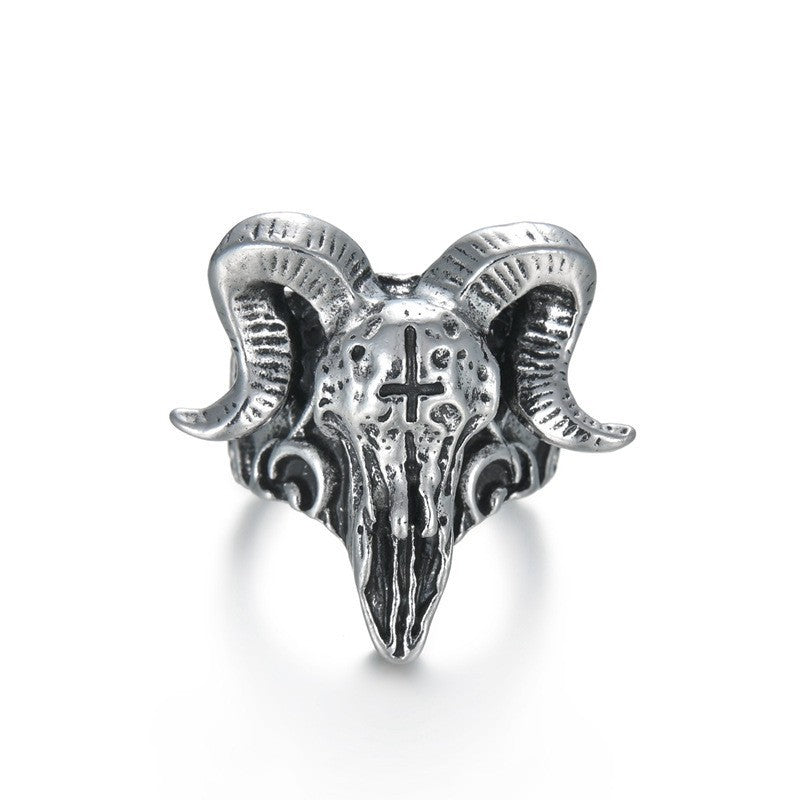 Men's Personality Sheep Head Open Single Index Finger Exaggerated Ring