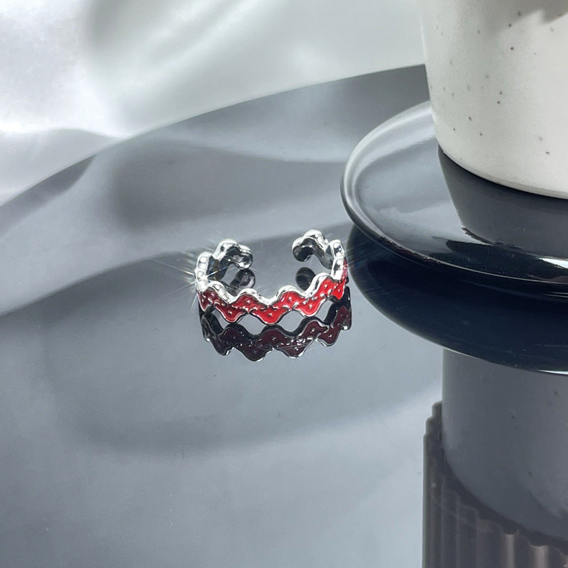 Glazed Open Female Letter Niche Bag Rings