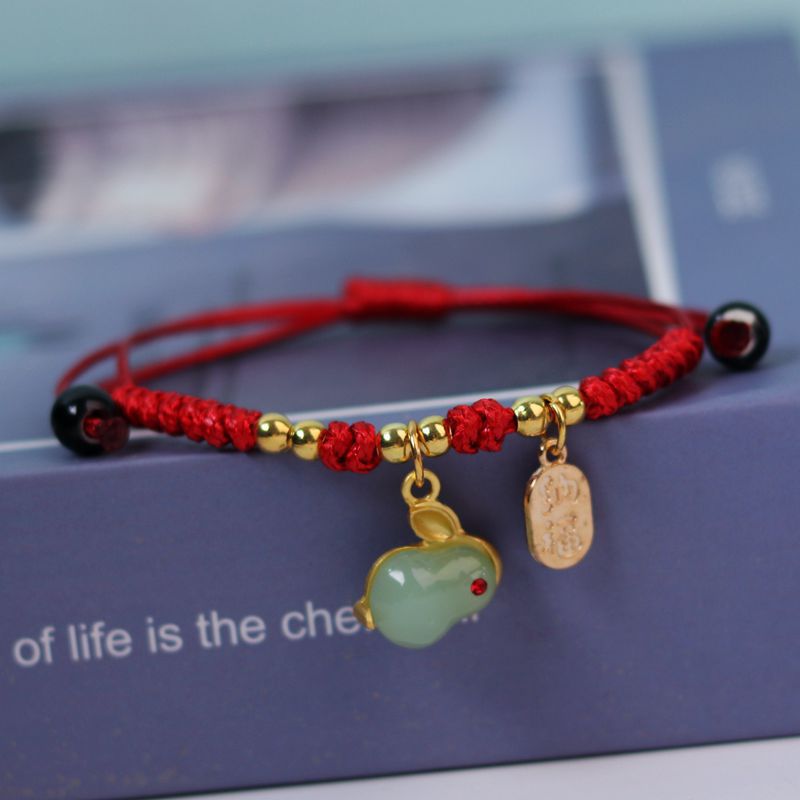 Style Imitation Jade Zodiac Blessing Card Bracelets